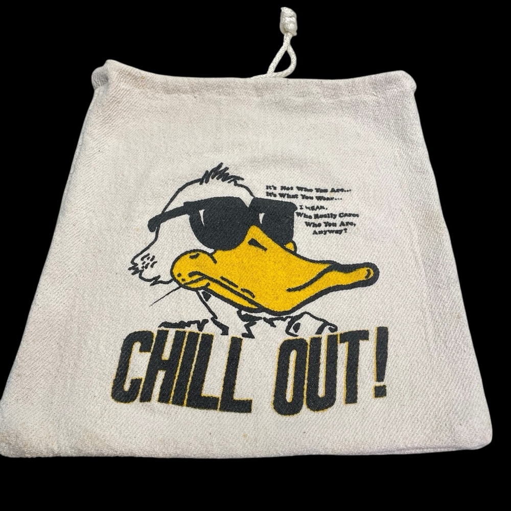 Tote Bag Chill Out Duck Woven Bag Reusable Shopping Beach Gym California
